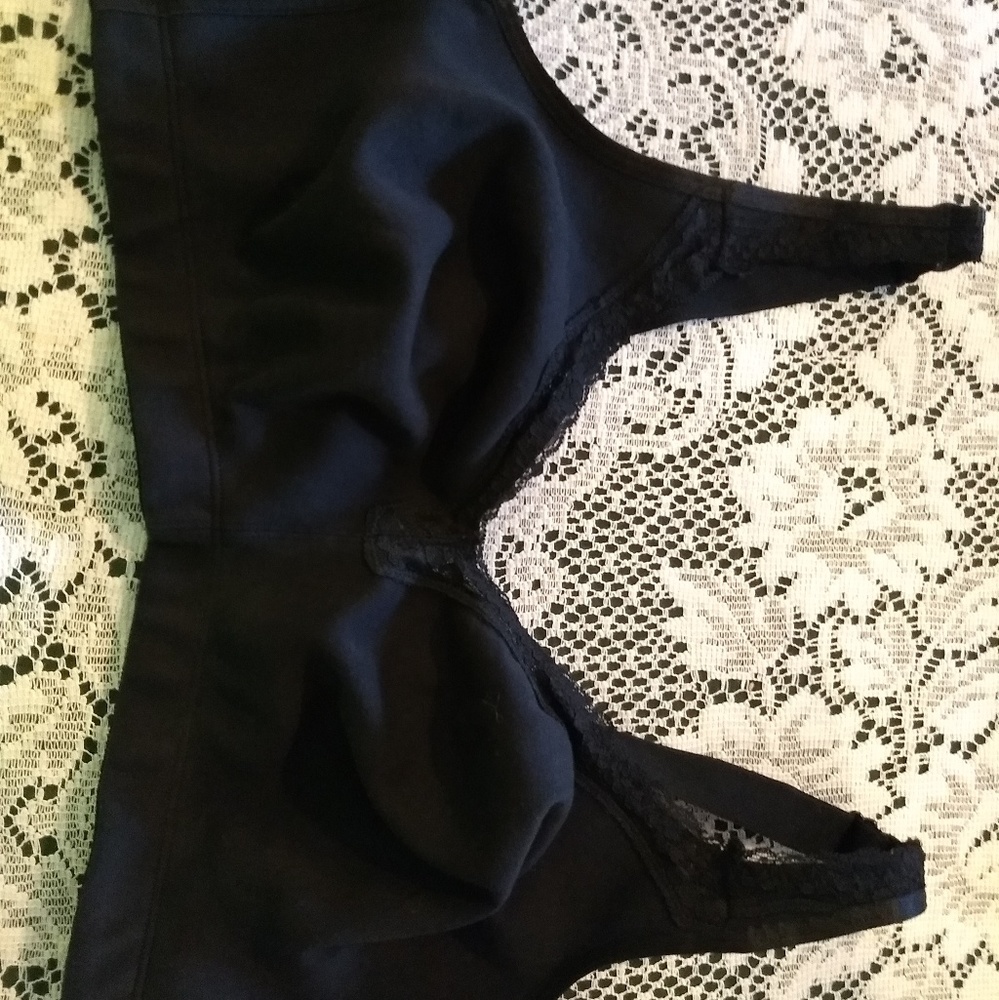 Serenada 46D Bra, lace trim, black, worn once